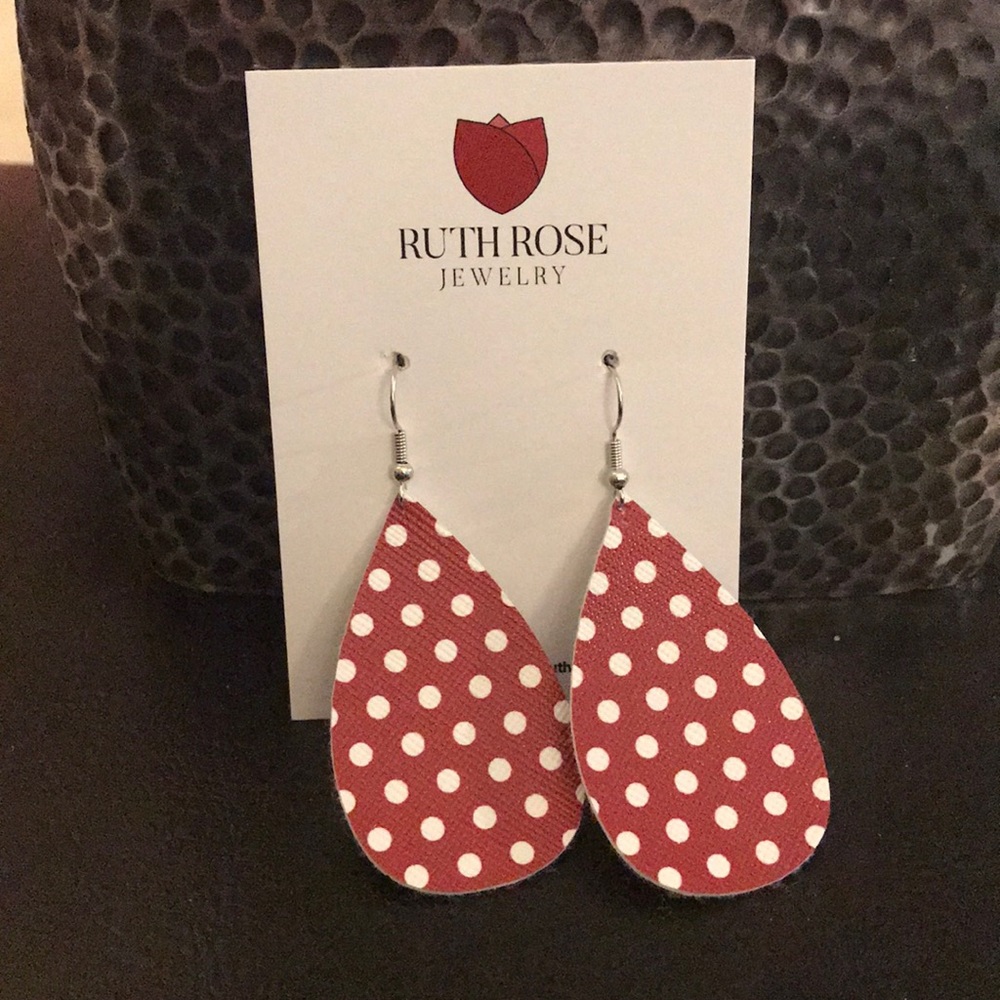 Polka dot tear drop earrings